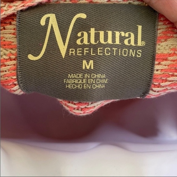 Natural Reflections Fringe XOXO Cardigan Boho Duster Size Med Cover up - Picture 7 of 9